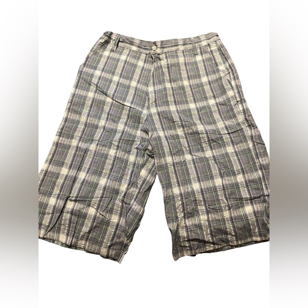 Soulland Men’s Plaid Pattern Relaxed Fit Lightweight Chino Shorts, Sz S